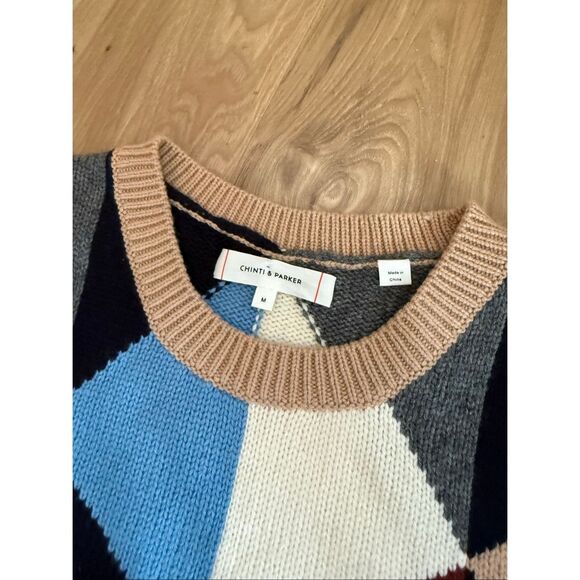 Chinti And Parker Geometric Cashmere Tank Sweater Knit Vest Size M - Picture 3 of 9